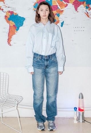 90'S VINTAGE CLASSIC STRAIGHT MEDIUM WASH JEANS