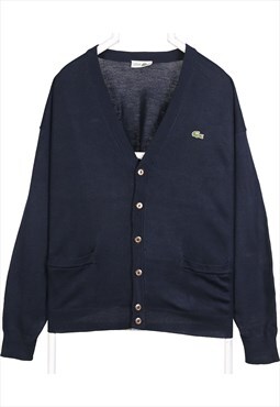 Vintage 90's Lacoste Cardigan Button Up Knitted Navy Blue