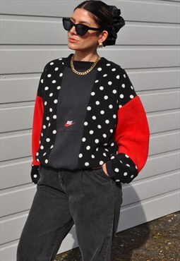 90's vintage Nike reworked polka dot fleece sweatshirt