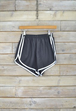 Vintage striped runner sports shorts black w23 BR2542