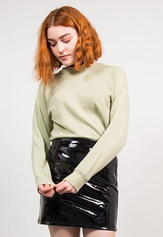 VINTAGE 90'S PALE GREEN BASIC SWEATER SWEATSHIRT
