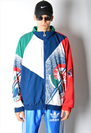 VINTAGE 90S COLOURFUL SPORTS TRACK JACKET