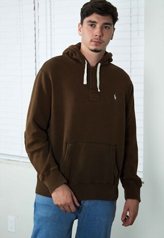 VINTAGE POLO RALPH LAUREN HOODIE SWEATSHIRT 90S L 20.6