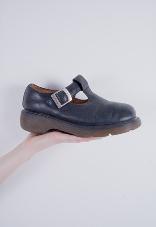 VINTAGE 90'S BLACK MARY JANE T BAR POLLEY SHOE