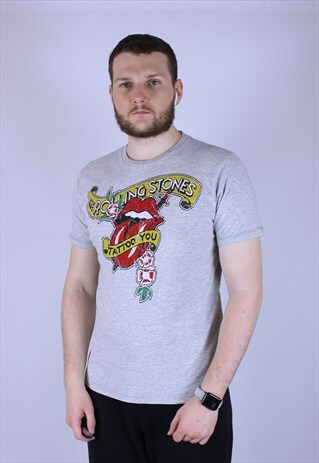 ROLLING STONES RARE VINTAGE T-SHIRT MEN GREY
