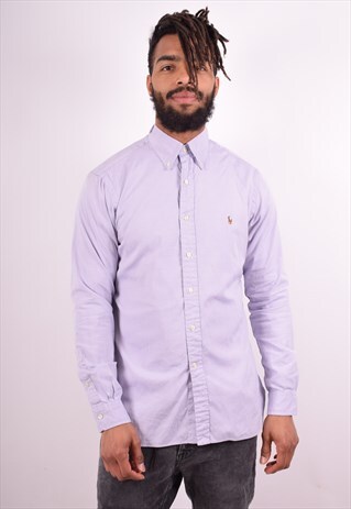 POLO RALPH LAUREN MENS VINTAGE SHIRT LARGE PURPLE 90S