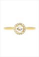 WHITE TOPAZ BIRTHSTONE & DIAMOND HALO RING 
