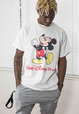 VINTAGE DISNEY MICKEY T-SHIRT LOGO 90S L 8.0