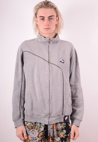 NIKE MENS VINTAGE TRACKSUIT TOP JACKET MEDIUM GREY 90S