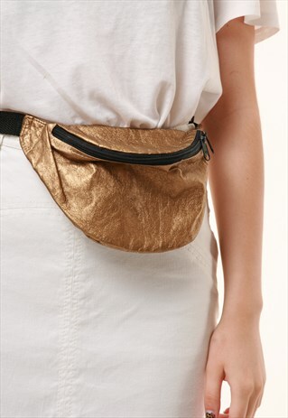 80S VINTAGE GOLD DISCO PARTY BAM BAG HIPP BAG