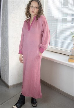 Vintage 70's Pink Maxi Tunic Style Dress