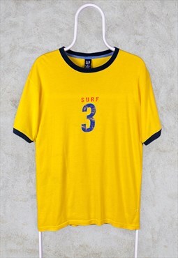 Vintage Yellow Gap T-Shirt Ringer Medium