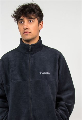 COLUMBIA FLEECE JACKET BLACK ZIP UP