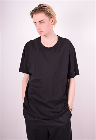 KAPPA MENS VINTAGE T-SHIRT TOP XXL BLACK 90'S