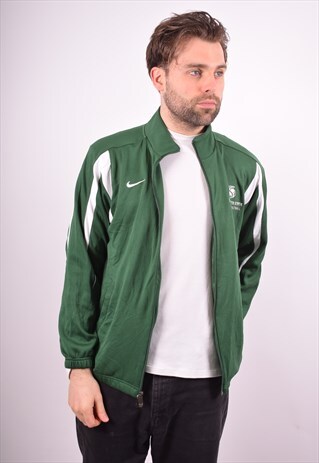 NIKE MENS VINTAGE TRACKSUIT TOP JACKET MEDIUM GREEN 90S