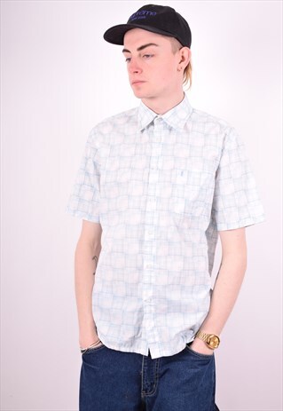 YVES SAINT LAURENT MENS VINTAGE SHIRT MEDIUM BLUE 90'S