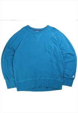 Champion  Plain Heavyweight Crewneck Sweatshirt XLarge Blue