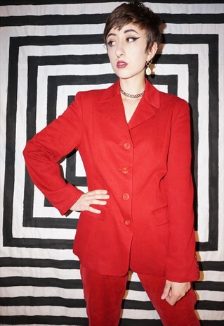 VINTAGE 90'S CHERRY RED BLAZER JACKET
