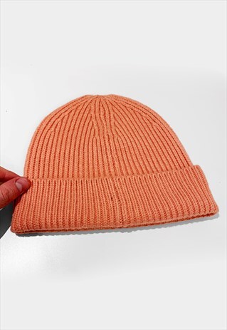 SKI TRAWLER KNITTED RIBBED BEANIE HAT - MINT BLUSH PINK