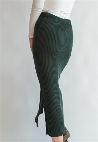VINTAGE 80S BODY CON MAXI SKIRT WITH SIDE SPLIT
