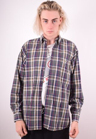 LACOSTE MENS VINTAGE SHIRT MEDIUM MULTI CHECK 90S