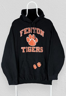 Vintage Black Reverse Weave Hoodie Fenton Tigers Mens XL