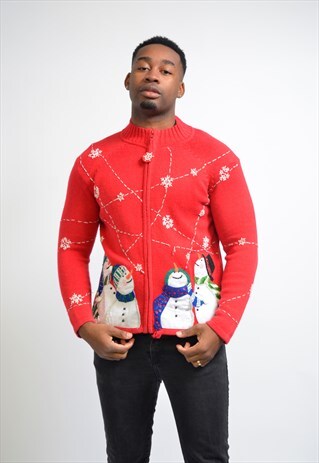 VINTAGE UGLY CHRISTMAS KNIT CARDIGAN