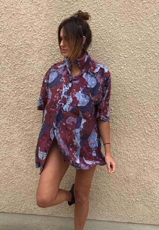 PATTERNED OVERSIZED RETRO VINTAGE UNISEX FESTIVAL SHIRT