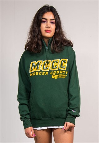 90'S VINTAGE CHAMPION COLLEGE QUARTER ZIP SWEATSHIRT