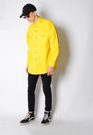 VINTAGE 90S YELLOW LONG SLEEVE SHIRT