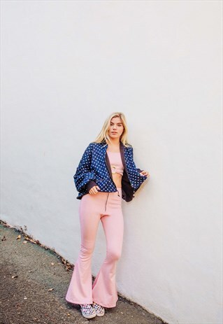 SAMMY SUEDE FLARES - BABY PINK