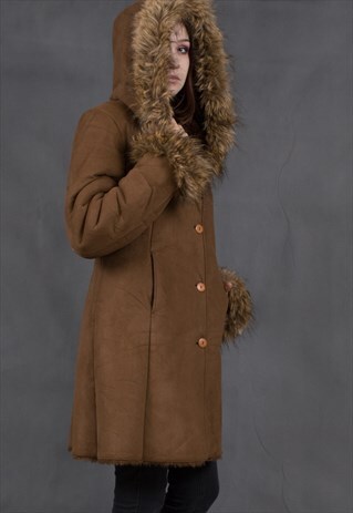 VINTAGE, FANTASTIC WOMEN'S HOODED COAT