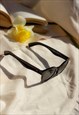 GLOSS BLACK CHUNKY ROUNDED SUNGLASSES