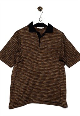 Vintage Fairbanks Polo Shirt Striped Look Brown/Colorful