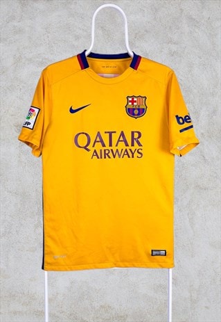 BARCELONA FOOTBALL SHIRT 2015-16 AWAY YELLOW SMALL