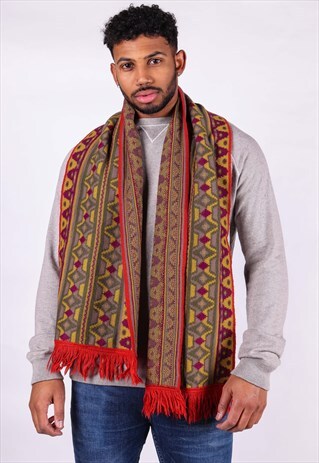 VINTAGE AZTEC PATTERNED SCARF SC2