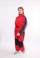 VINTAGE ONE PIECE SKI SUIT, 90S RED SNOWSUIT, WOMEN SKI 