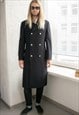 Vintage 70's Black Double Breasted Wool Coat