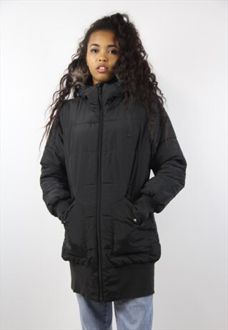 VINTAGE ADIDAS BLACK PADDED PUFFER JACKET