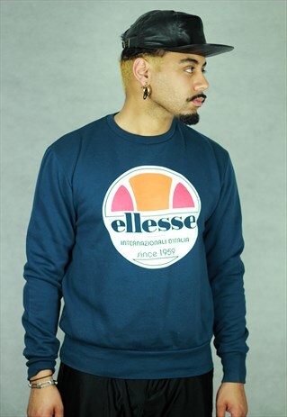 VINTAGE ELLESSE NAVY LOGO SWEATSHIRT