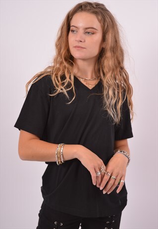 VINTAGE POLO RALPH LAUREN T-SHIRT TOP LOOSE FIT BLACK