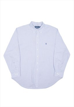 RALPH LAUREN Shirt Blue Check Long Sleeve Mens XL