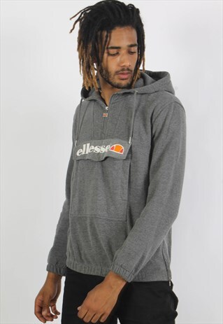 VINTAGE ELLESSE 1/4 ZIP HOODIE GREY
