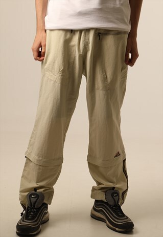VINTAGE ADIDAS EMBROIDERED LOGO TRACK BOTTOMS