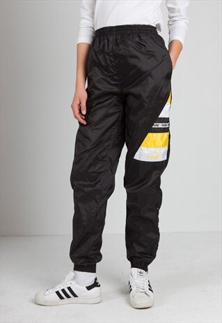 VINTAGE RETRO BLACK PUMA TRACK BOTTOMS JOGGERS