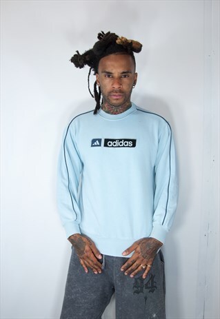 ADIDAS BLUE VINTAGE SWEATER