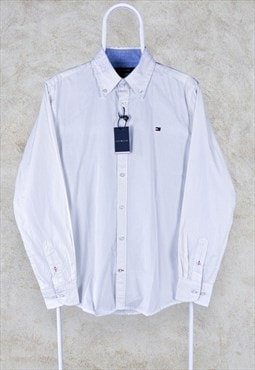 Tommy Hilfgier White Oxford Shirt Long Sleeve Mens Medium