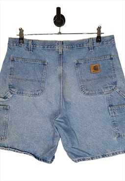 Vintage Carhartt Denim Shorts Size W38 in Blue Carpenter 