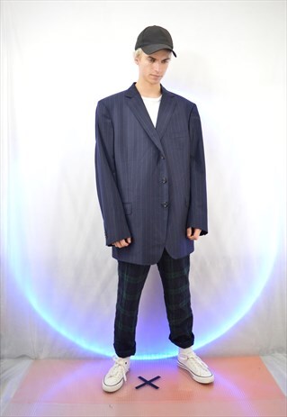 VINTAGE OVERSIZE STRIPED TWO COLOUR 80'S BLAZER