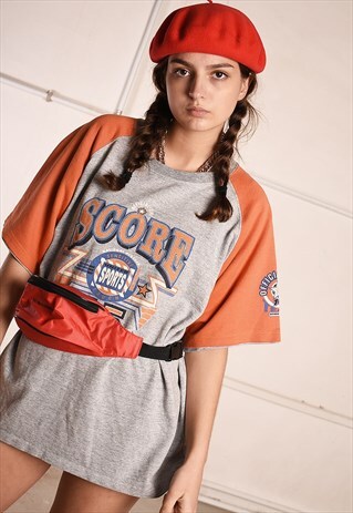 90'S RETRO ATHLEISURE SPORTS OVERSIZED T-SHIRT TEE TOP